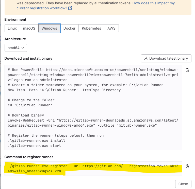 gitlab-runner installation instructions